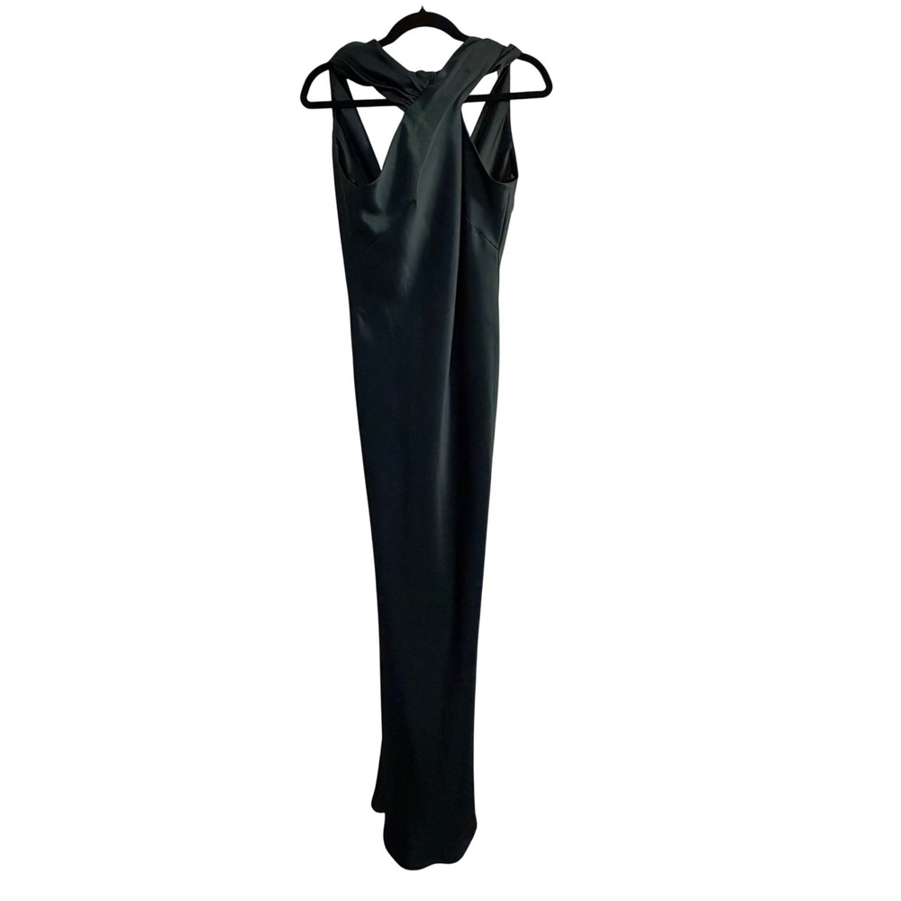 Lovely‎ Satin Maxi Dress Emerald Green Small Halter Neck Formal Wedding Guest